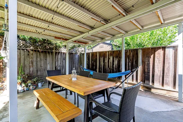 a view of outdoor space with seating area