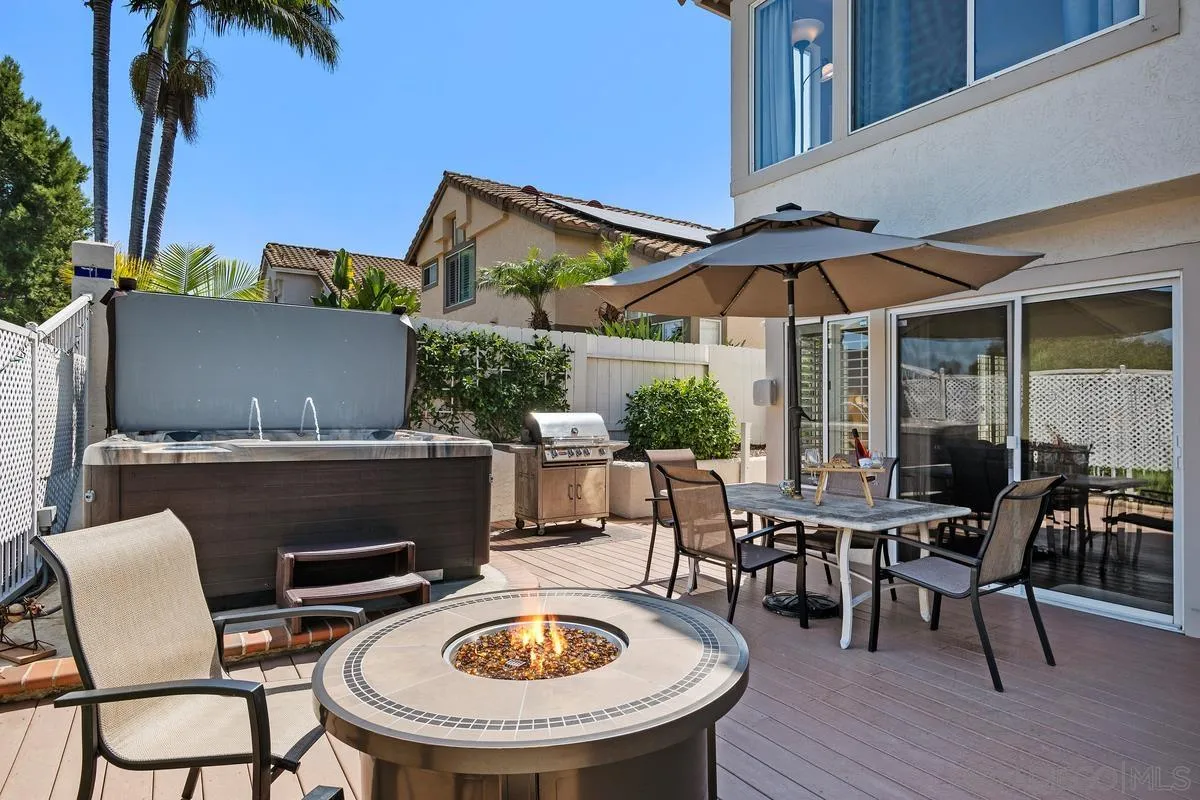 649 Montage Road Oceanside, CA 92057 - Photo 26 of 26 a view of a patio with table and chairs under an umbrella