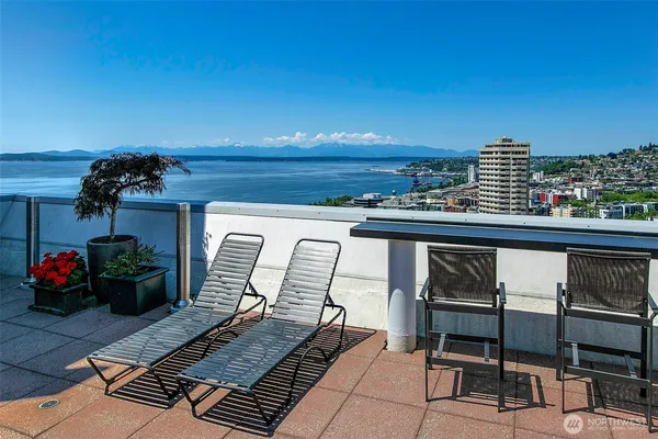 a view of city and ocean