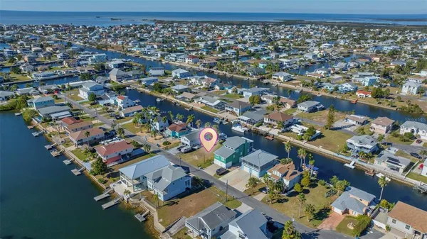 an aerial view of a city