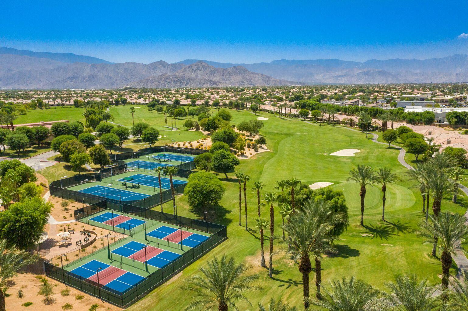 80607 Prestwick Place Indio, CA 92201 - Photo 61 of 68 Drone Tennis, golf & Pickle ball