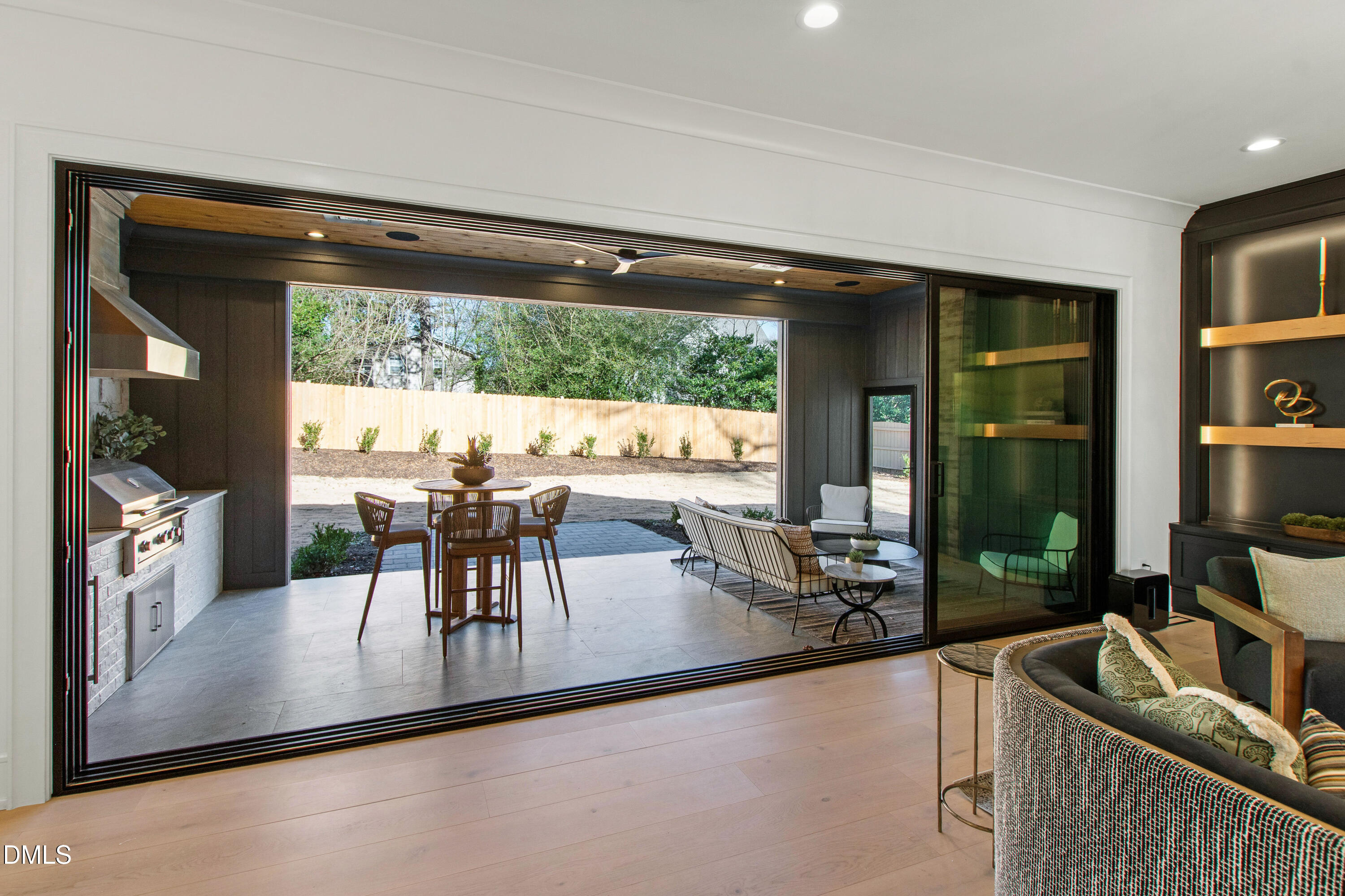405 Latimer Road Raleigh, NC 27609 - Photo 15 of 100 a dining room with furniture and a floor to ceiling window