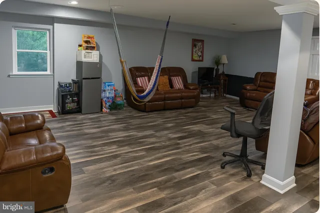 a living room with furniture