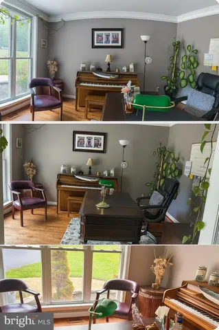 view of living room with patio furniture and floor to ceiling window