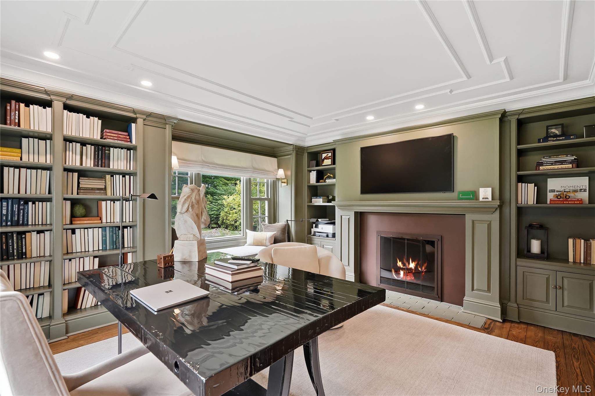 79 Cross River Road Pound Ridge, NY 10576 - Photo 5 of 34 First floor office with wood burning fireplace