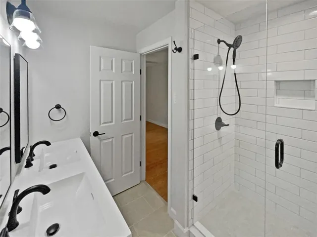 a bathroom with a shower