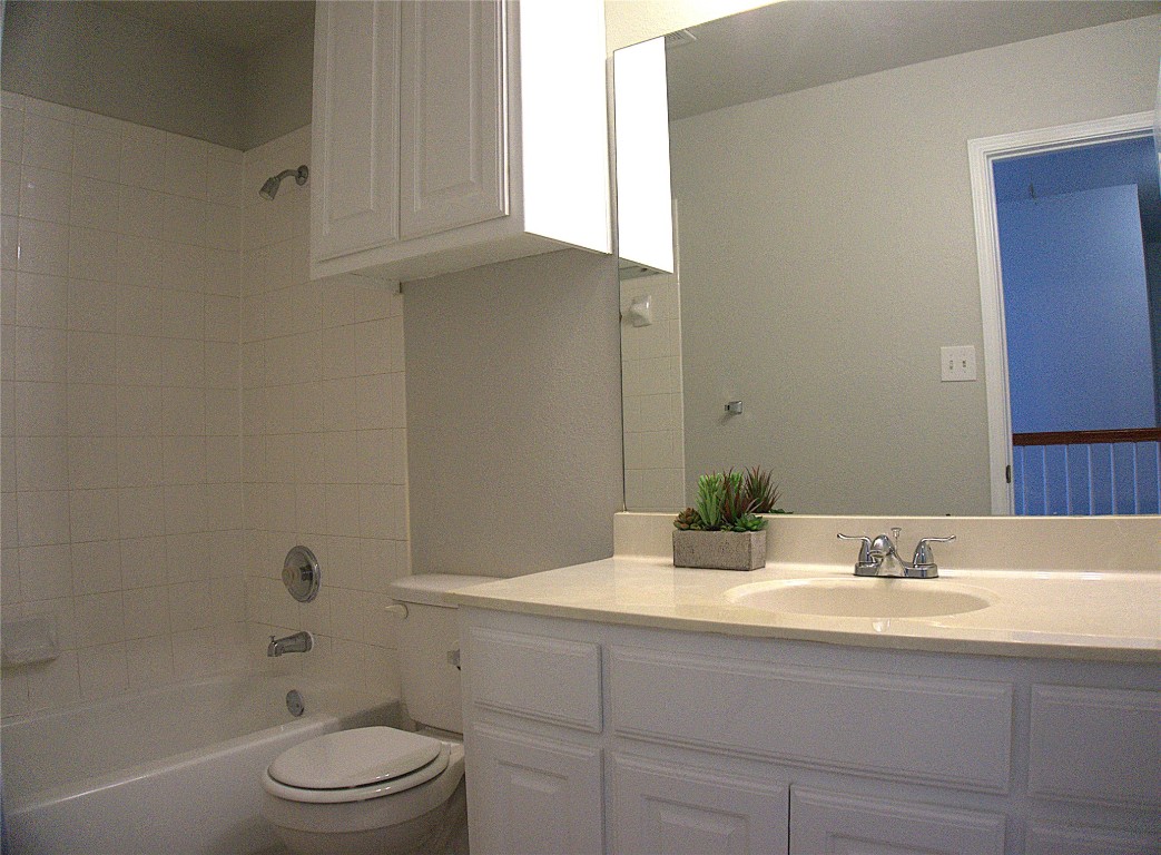 1512 Parkfield Circle Round Rock, TX 78664 - Photo 23 of 26 a bathroom with a sink a toilet and shower