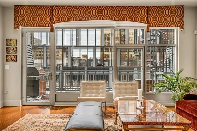 a living room filled with furniture