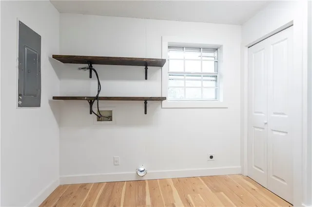 a view of a room with an empty space