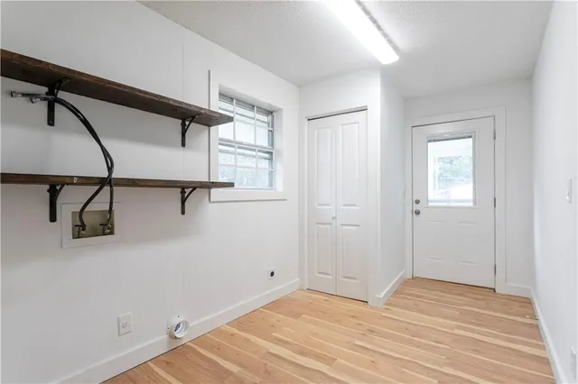 a view of a room with empty racks