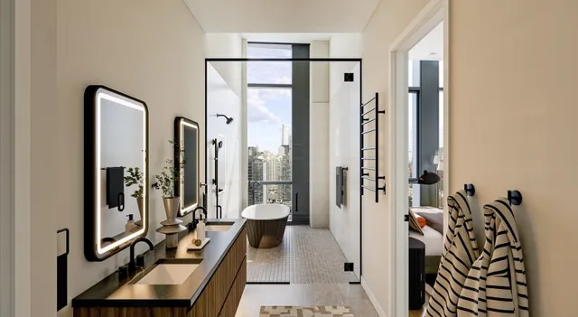 a view of a livingroom with furniture and windows