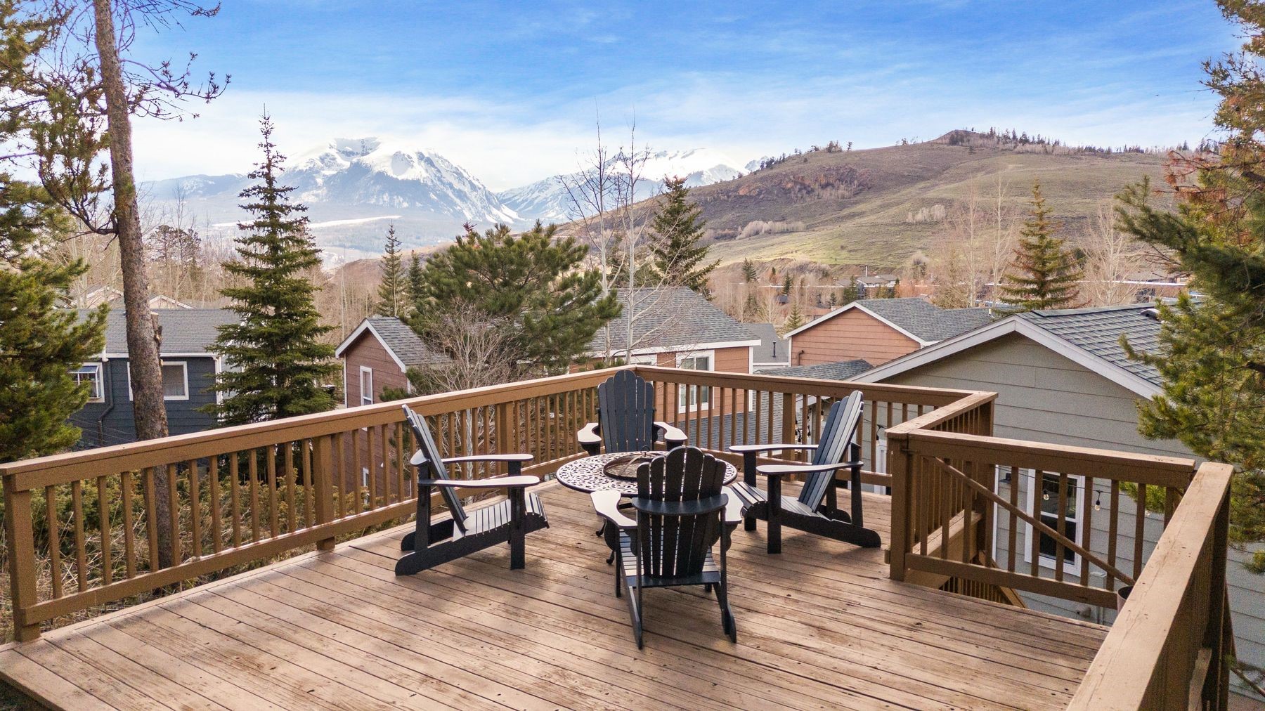 588 Alpine Road Dillon, CO 80435 - Photo 17 of 41 Upper Deck with a mountain view and an outdoor fire pit