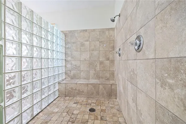 a bathroom with a shower