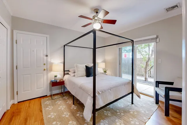 front view of a brick house with a window
