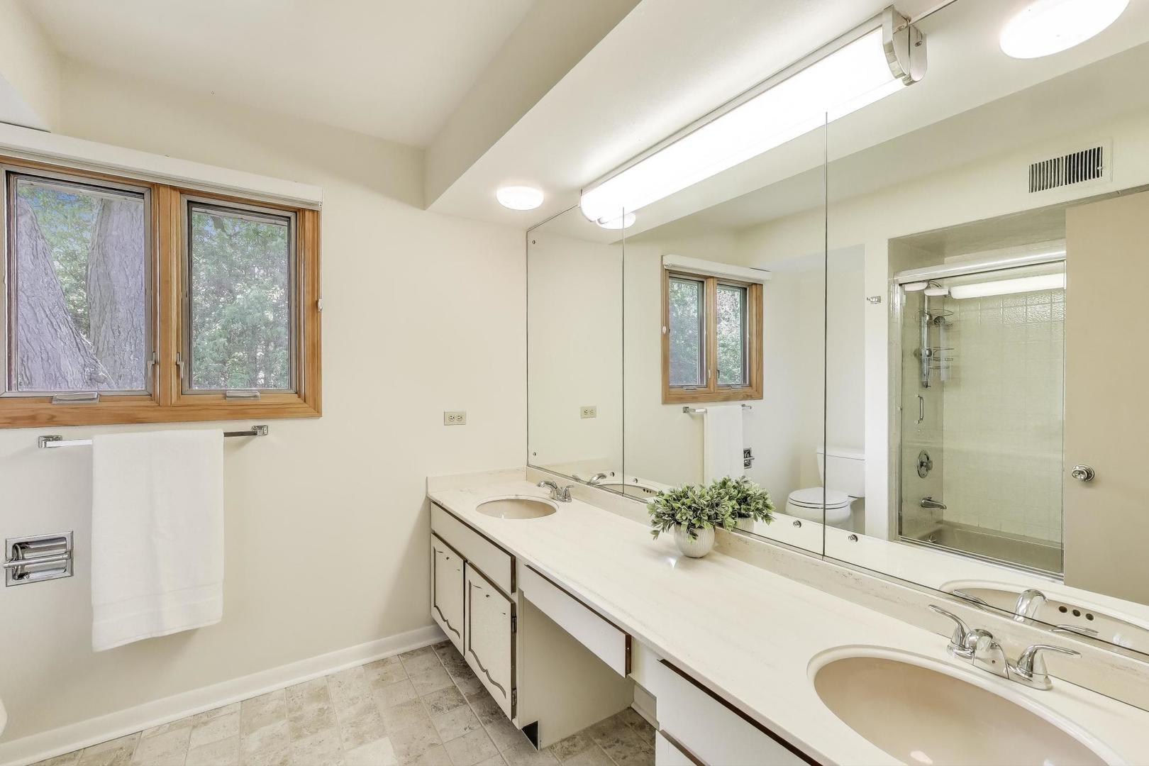 1904 Birch Road Northbrook, IL 60062 - Photo 23 of 37 a bathroom with a granite countertop sink and a mirror