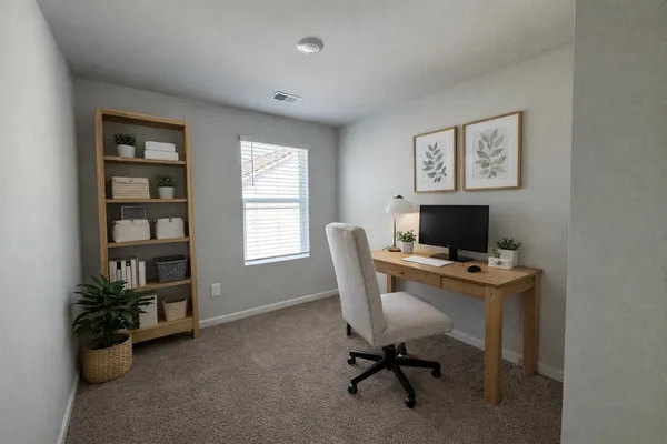 a view of a workspace with a window and workspace