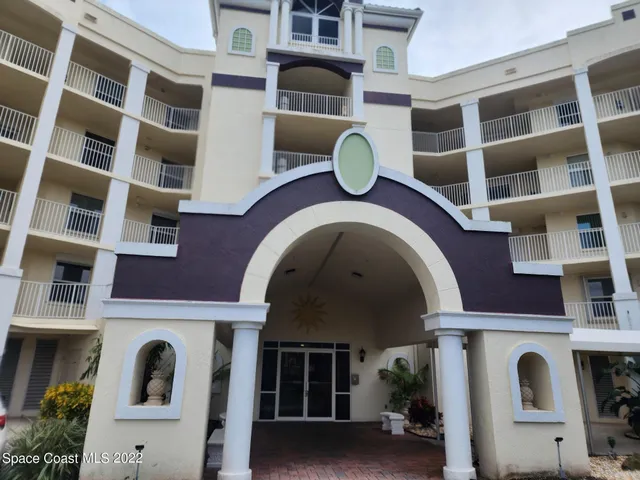 a front view of a multi story building