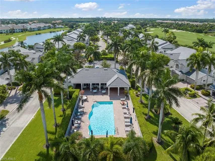 a view of a lake with a city view