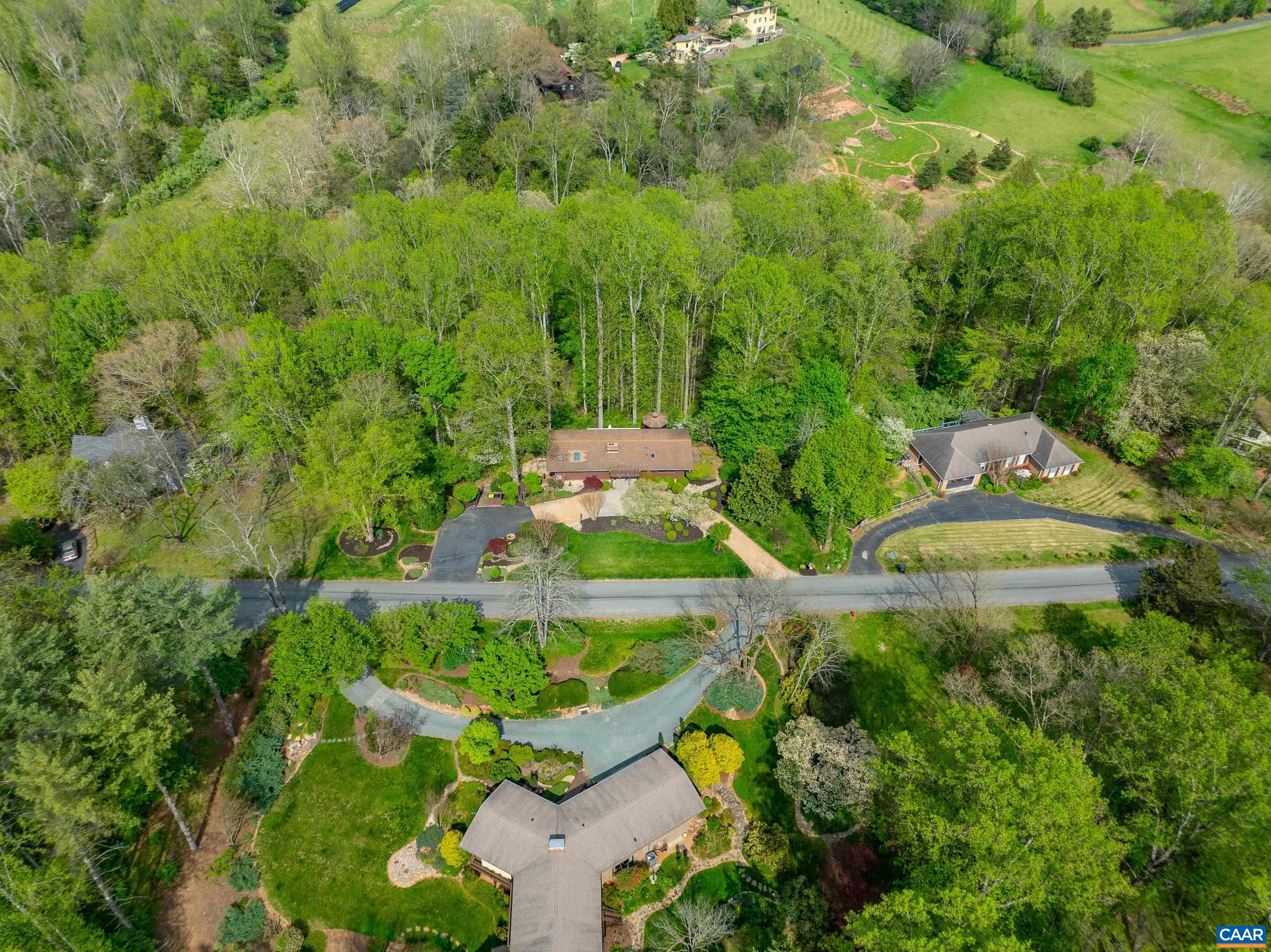 116 Chestnut Ridge Road Charlottesville, VA 22911 - Photo 54 of 63 an aerial view of residential house with outdoor space and trees all around