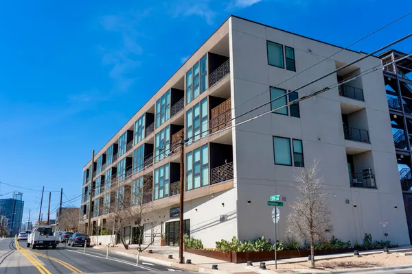 a front view of a building