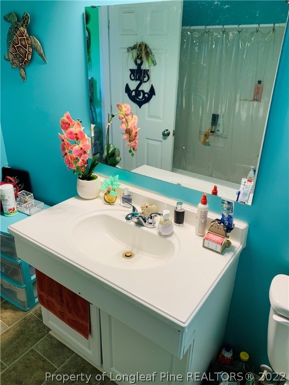 1000 Rowan Road Lumberton, NC 28358 - Photo 33 of 41 a bathroom with a sink a toilet and a mirror
