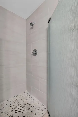 a bathroom with a shower