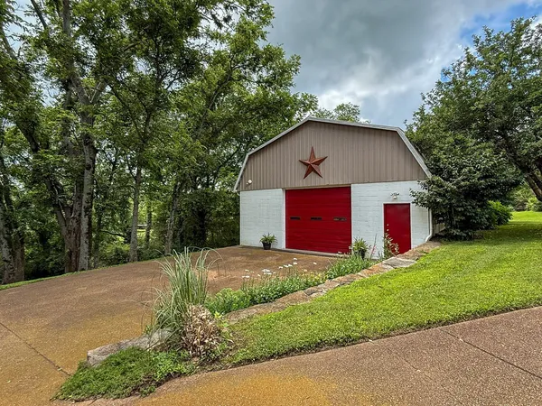 a car is parked in a garage