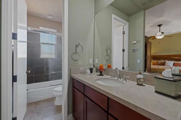 a view of a city with mountains in the background