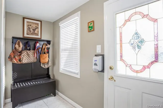 a view of a door with an entryway