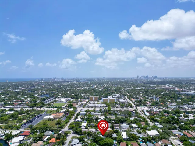 an aerial view of multiple house