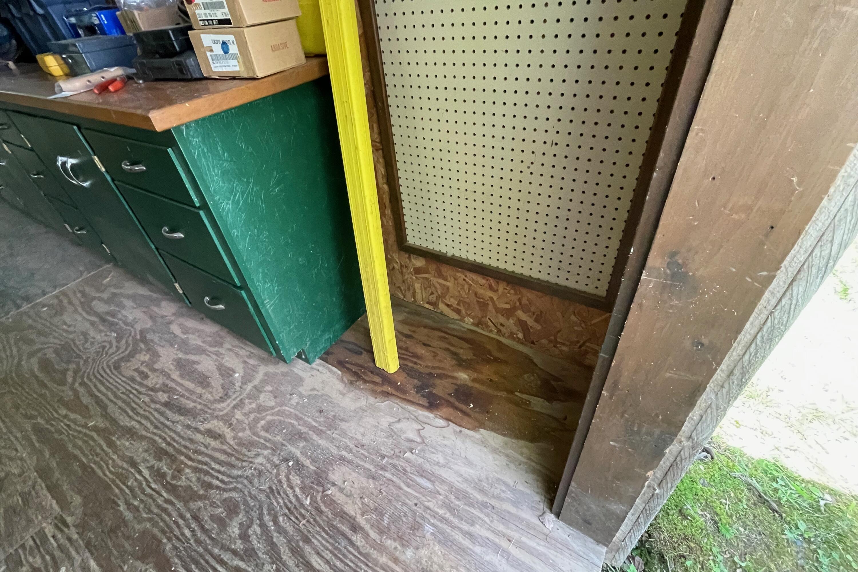 45 Canterbury Road Brewer, ME 04412 - Photo 45 of 47 wet spot in shed
