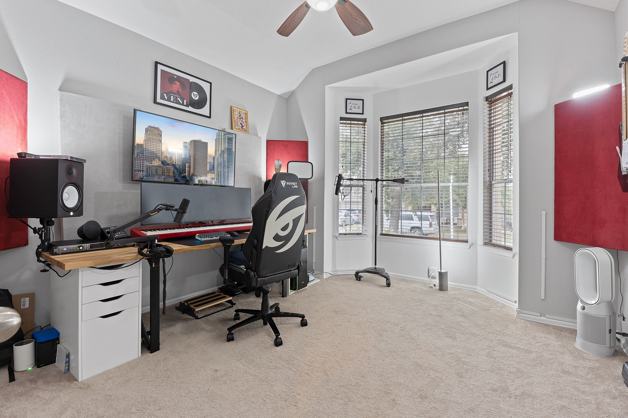 185 Mountain Laurel Way Austin, TX 78737 - Photo 22 of 33 a view of a workspace with furniture and a window