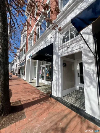 a view of a building with entrance gate