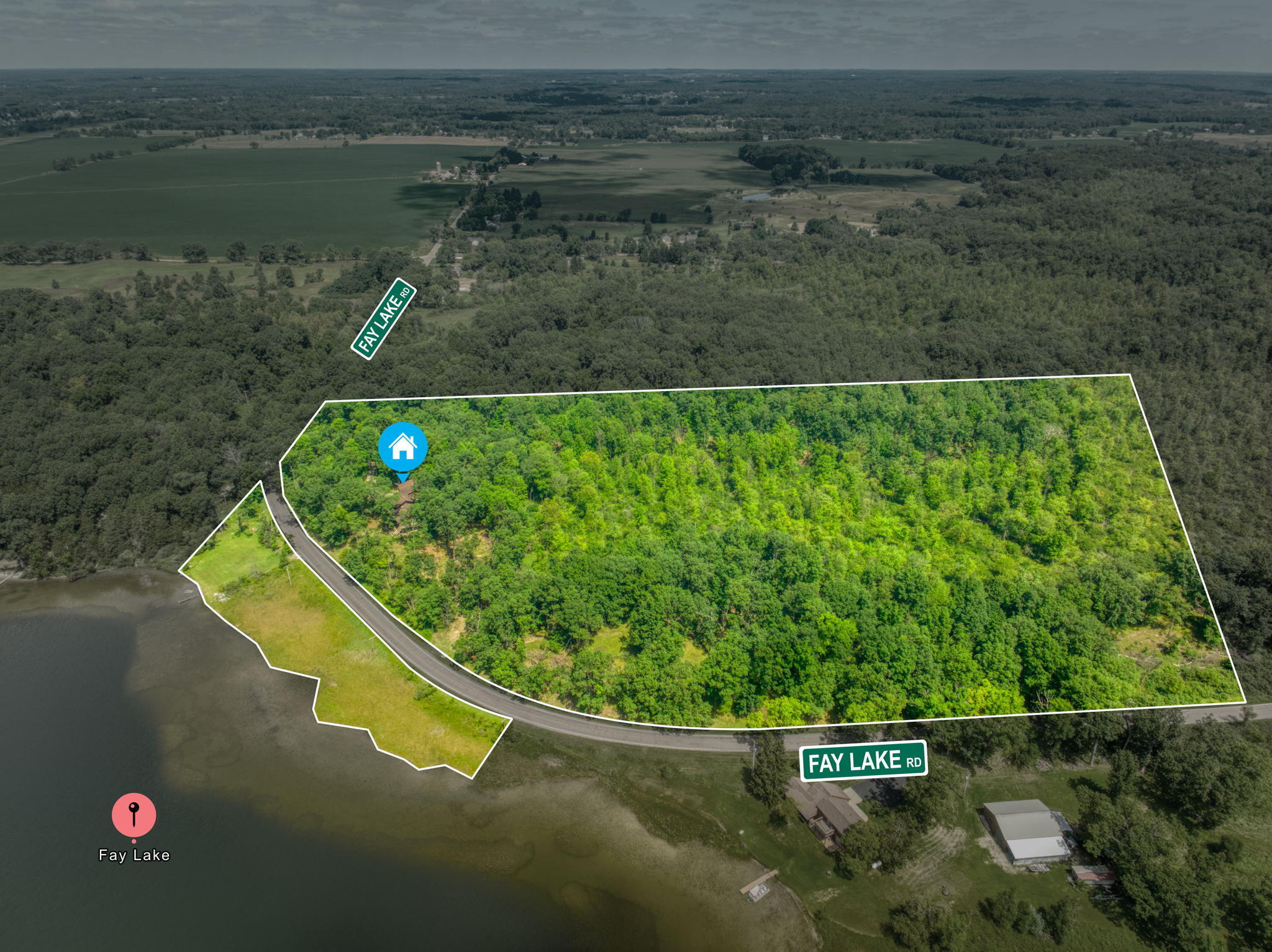 9191 Fay Lake Road Brooklyn, MI 49230 - Photo 5 of 54 72-web-or-mls-DJI_0580 Lines & Labels