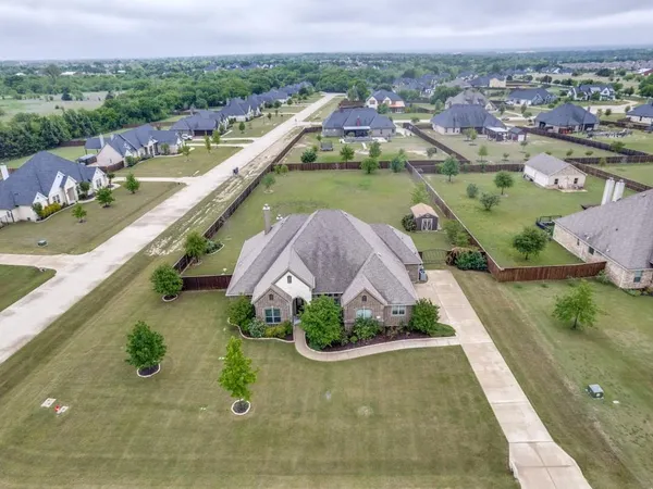 an aerial view of a house