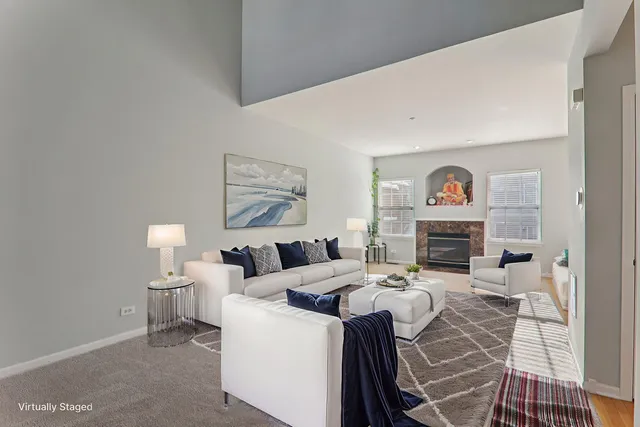 a living room with furniture