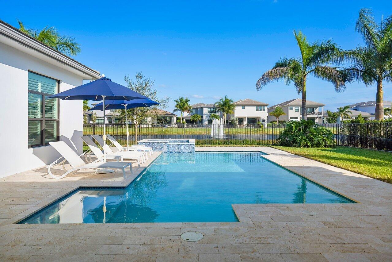 17340 Rosella Road Boca Raton, FL 33496 - Photo 40 of 74 Lakefront Travertine Pool + Spa