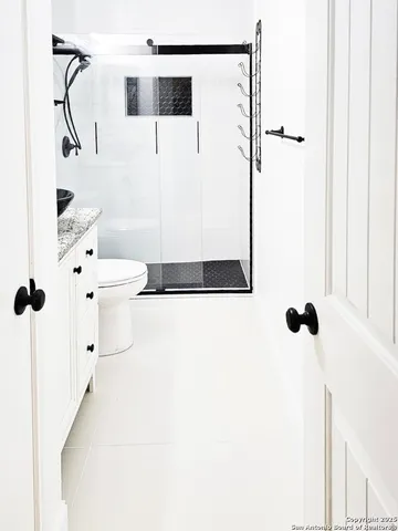 a bathroom with a shower