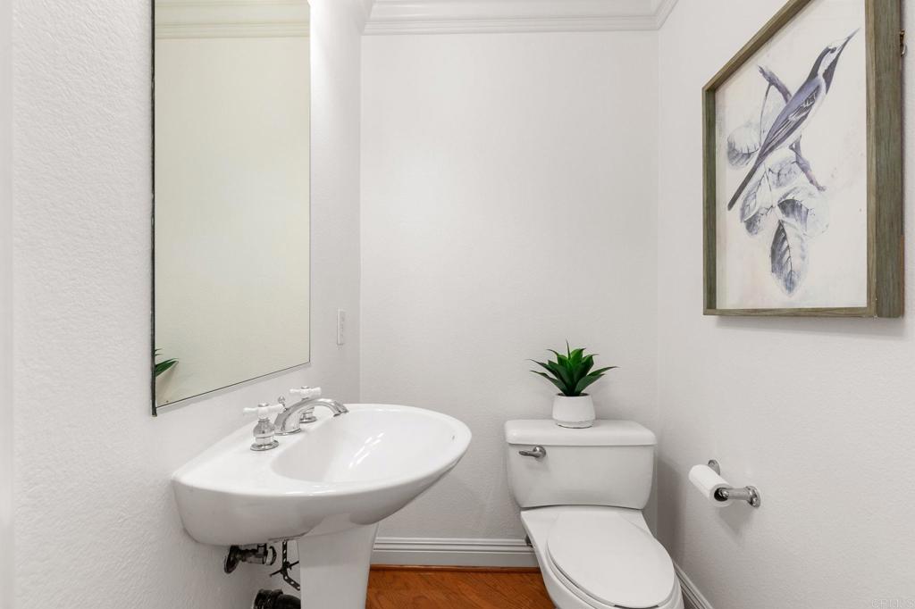 2738 MacKinnon Ranch Road Cardiff-by-the-Sea, CA 92007 - Photo 17 of 58 a bathroom with a sink mirror and toilet