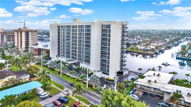 a view of a city with tall buildings