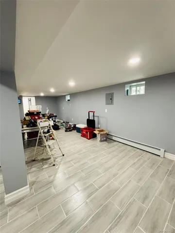 a view of livingroom with hardwood floor and a ceiling fan