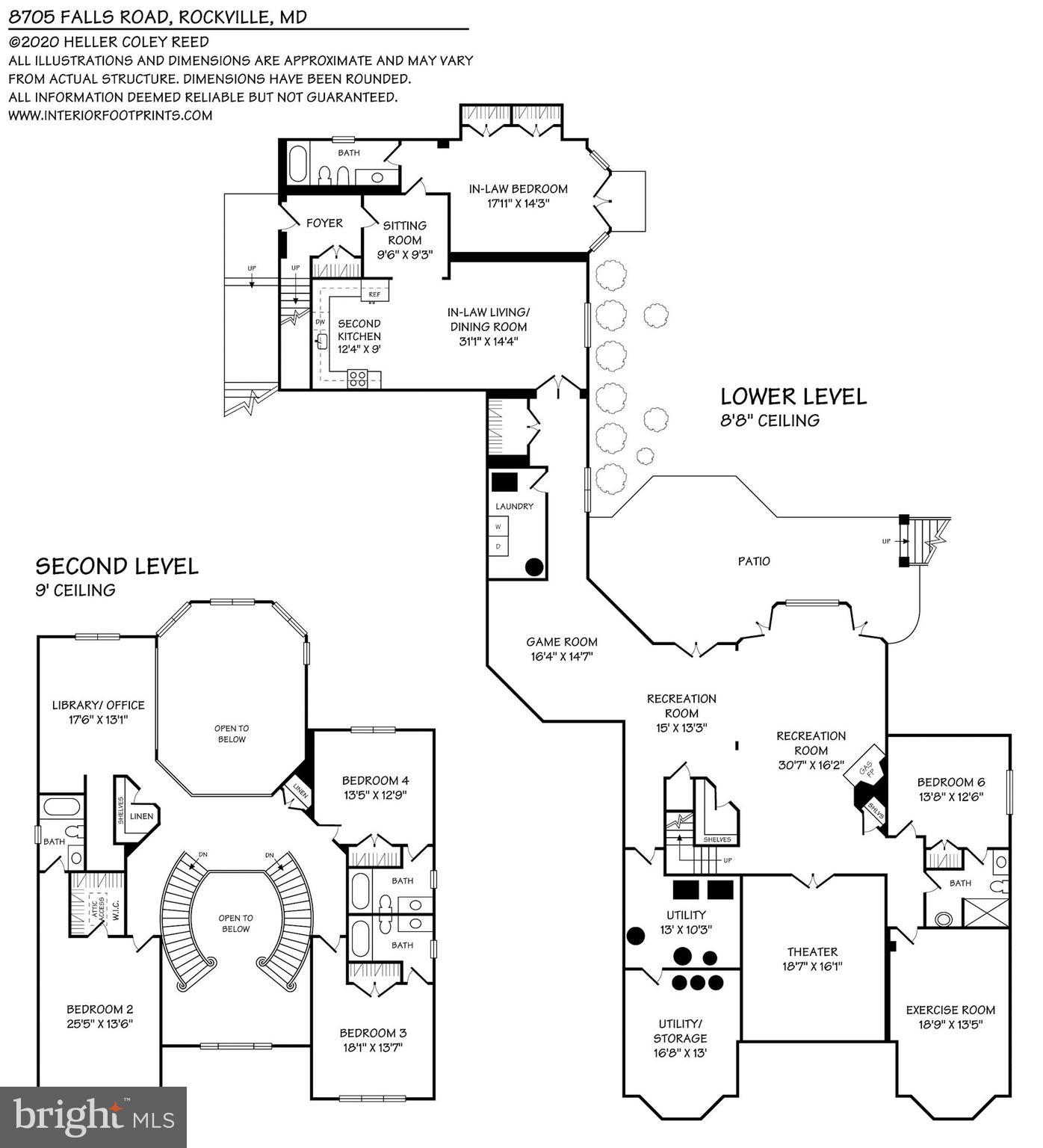 8705 Falls Road Potomac, MD 20854 - Photo 67 of 67 Second level and lower level floorplans