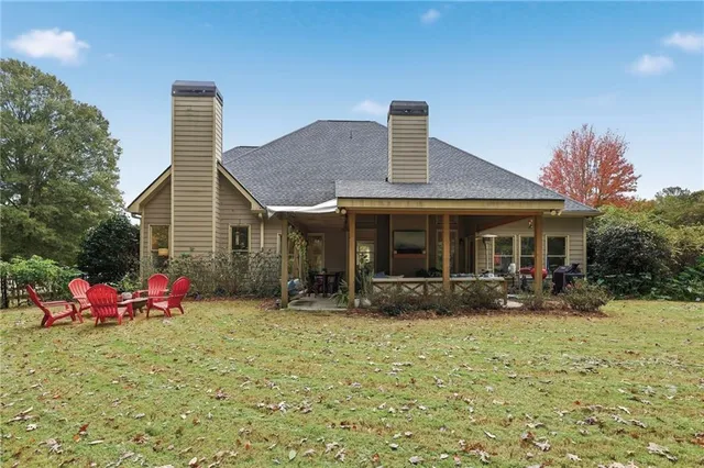 a front view of a house with a glass door