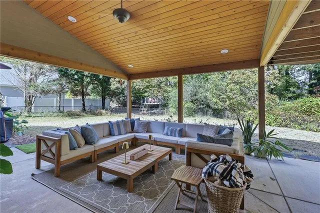 a outdoor space with furniture