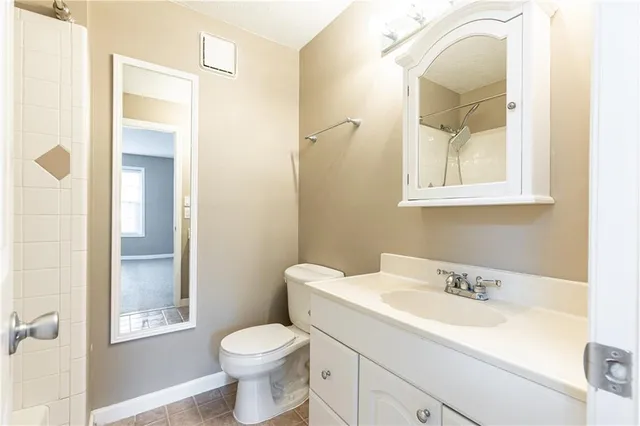 a bathroom with a sink toilet and vanity