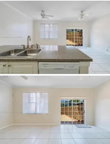 a kitchen with cabinets and appliances
