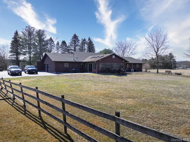 a view of a terrace with a garden