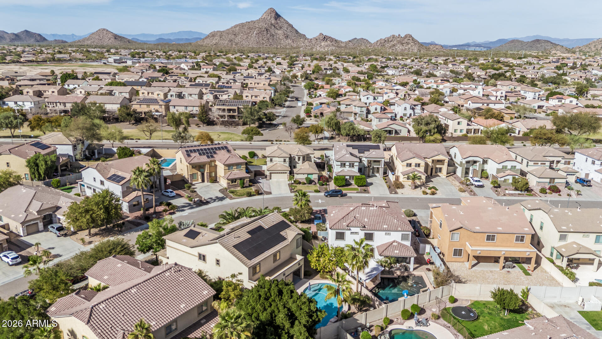 5513 West Rowel Road Phoenix, AZ 85083 - Photo 52 of 55 an aerial view of residential houses with outdoor space