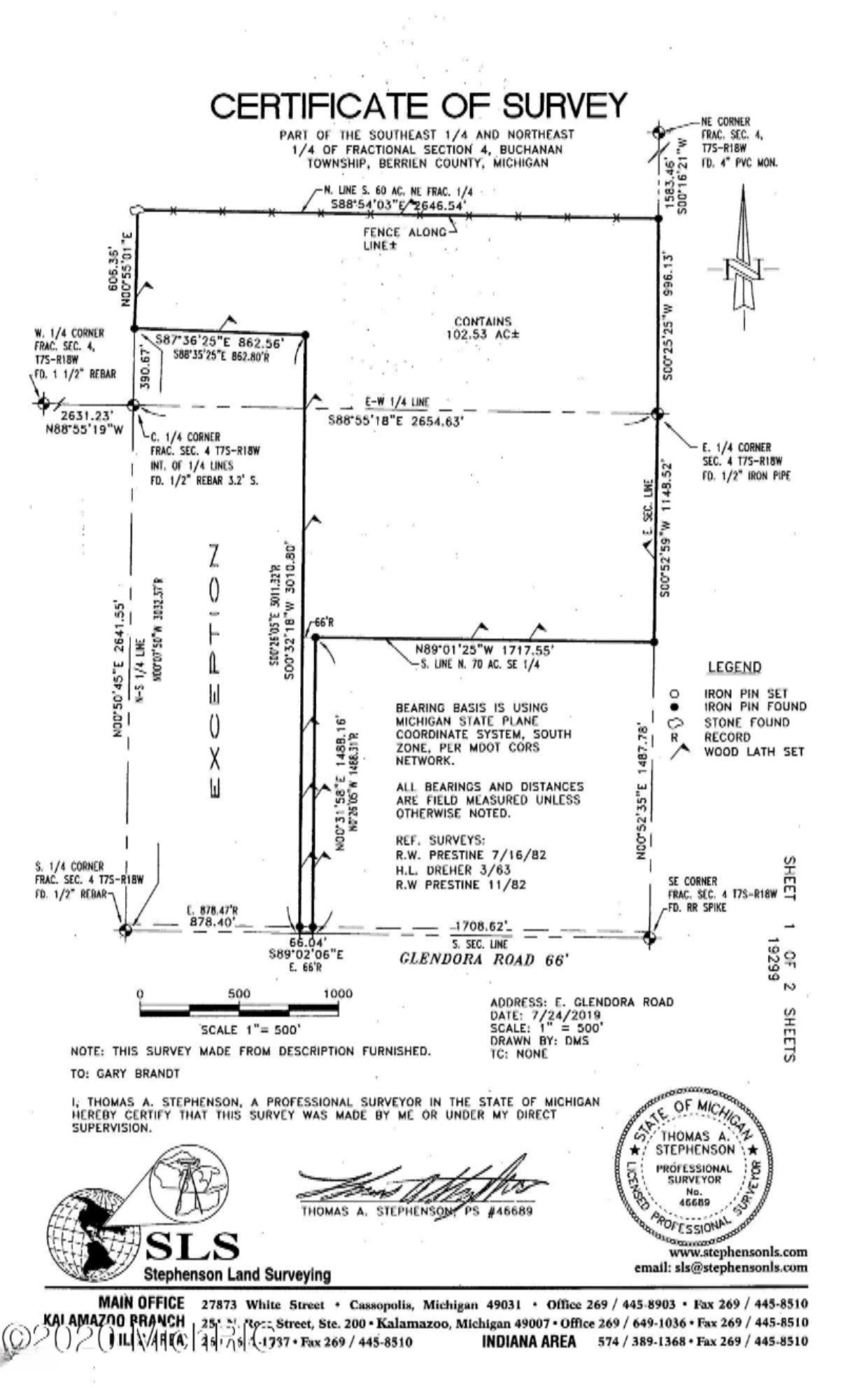 East Glendora Road Buchanan, MI 49107 - Photo 6 of 6 Brandt Berrien Survey_Page_1
