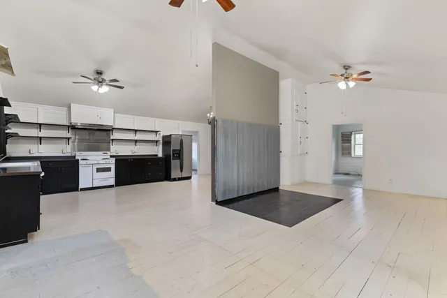 a view of a livingroom with a fireplace